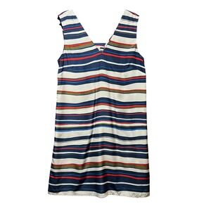 Halogen XL Sleeveless V-Neck Stripe Dress Casual Summer‎ Career Shift